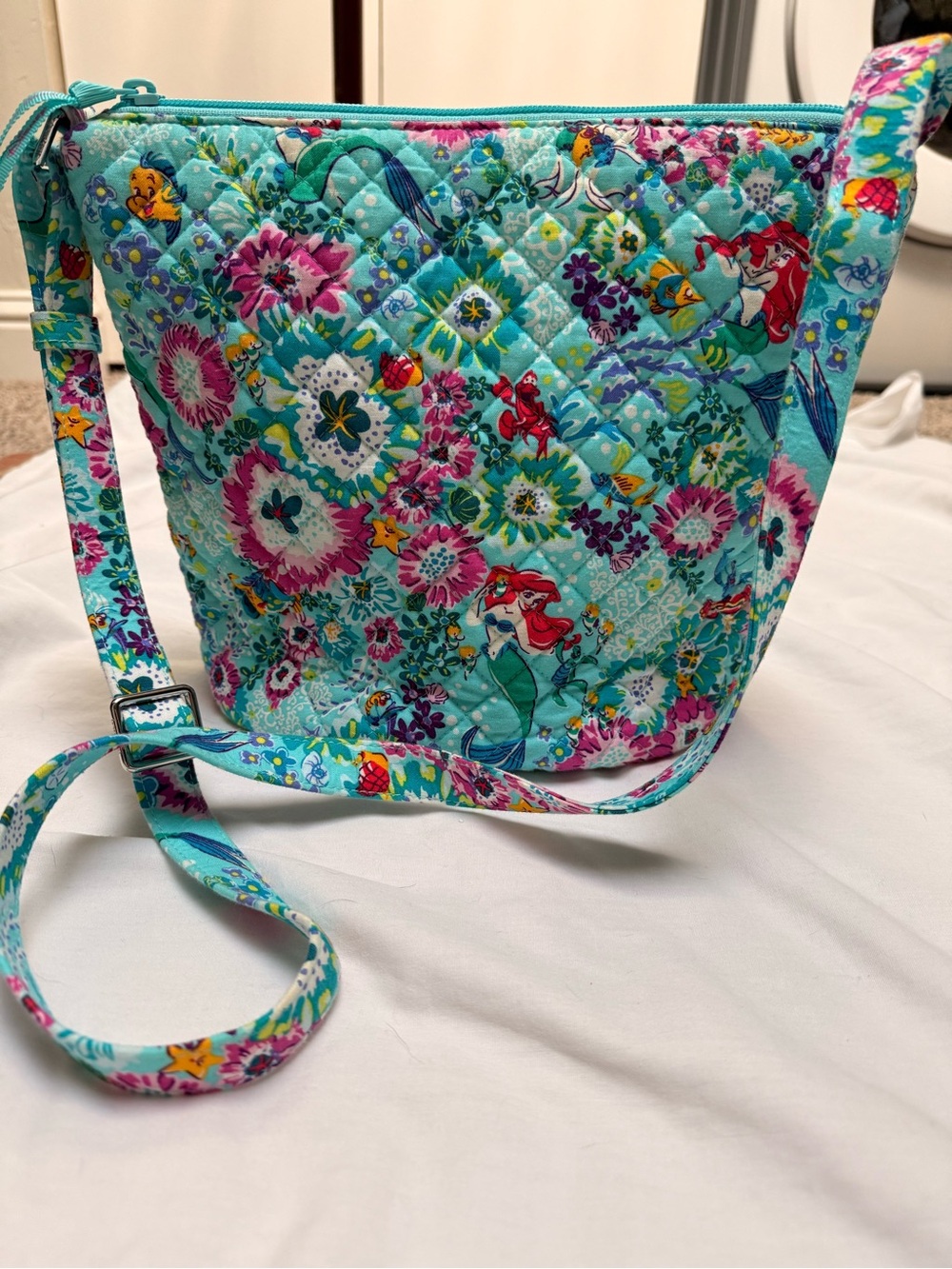 Vera Bradley Ariel Floral Quilted Crossbody Bag - Turquoise